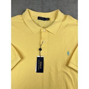 *NWT* Polo Ralph Lauren Polo Shirt Mens (4XB) Yellow Pique Short Sleeve Pullover